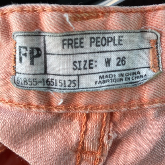 FREE PEOPLE Jeans Coral Color Size 26 - Picture 4 of 5